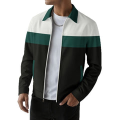 Stylish Color-Block Bomber Jacket for Men - Perfect for Casual and Sporty Looks