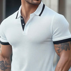 Men's Comfortable Summer Basics Classic Knitted Polo T-Shirt MTA2821C6U