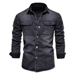 Stylish Denim Shirt For Men - Perfect For Casual And Semi-Formal Occasions