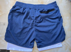 Men's Loose Running Shorts - Double-Layer Design, Multi-Pockets, Athletic/Casual Outdoor Gym Wear