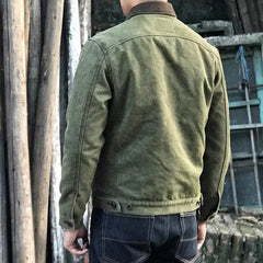 Men's Retro Motorcycle Lapel Single Breasted Jacket 80553280Z