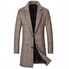 Classic Plaid Overcoat for Men - Perfect for Urban Elegance