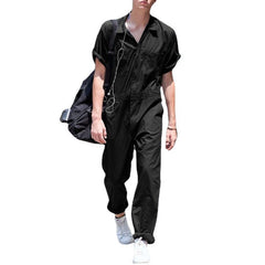Stylish Short-Sleeve Jumpsuit For Men - Perfect For Summer Outings