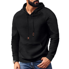 Quilted Hoodie for Men - Stylish and Comfortable Pullover with Pouch Pocket