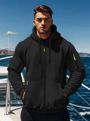 Stylish Men's Hoodie with Neon Accents for Outdoor Adventures