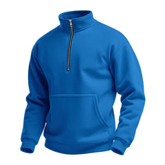 Stylish Half-Zip Pullover Sweatshirt with Pouch Pocket for Everyday Wear