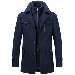 Men's Stylish Black Trench Coat - Perfect for Modern Gentlemen