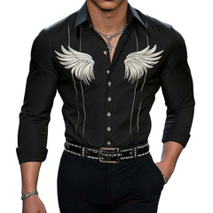 Men's Casual Printed Long Sleeve Shirt MTA2592C1X