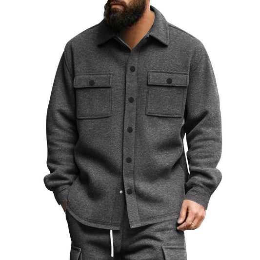 Men's Casual Button-Up Shirt With Functional Pockets