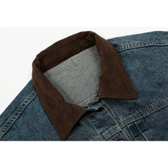Stylish Denim Jacket with Faux Fur Collar - Perfect for Casual and Outdoor Wear