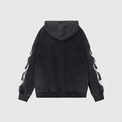 Racing-Inspired Flame Design Hoodie For Men - Perfect For Casual And Sporty Looks