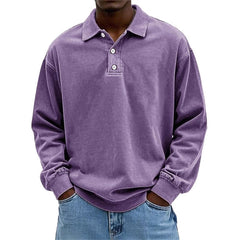 Stylish Long Sleeve Polo Shirt For Men - Perfect For Casual And Everyday Wear