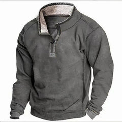 Cozy Half-Zip Pullover Jacket For Men - Perfect For Casual And Outdoor Activities