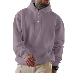 Stylish Button-Up Hoodie For Men - Perfect For Casual And Outdoor Wear