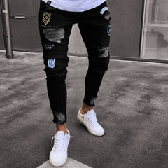 Men's Fashion Ripped Hole Jeans HH034