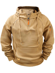 Men's Tactical Hoodie with Orange Zipper Pulls - Perfect for Outdoor Adventures