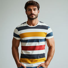 Men's Classic Casual Round Neck Slim Fit Cotton Short Sleeve T-Shirt MTA2596C7K