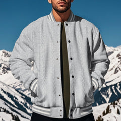 Quilted Bomber Jacket for Men - Winter Fashion with Diamond Stitching Design