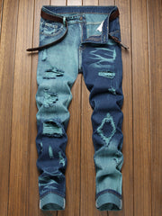 Distressed Denim Jeans With Unique Ripped Design For Men