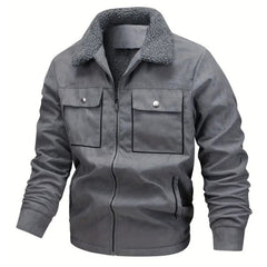 Men's Winter Warm Jacket with Faux Fur Collar - Perfect for Outdoor Adventures