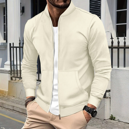 Men's Stylish Black Zip-Up Jacket for Casual and Formal Wear