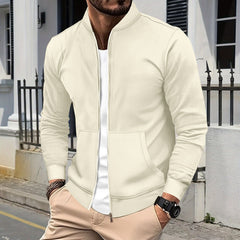 Men's Stylish Black Zip-Up Jacket for Casual and Formal Wear