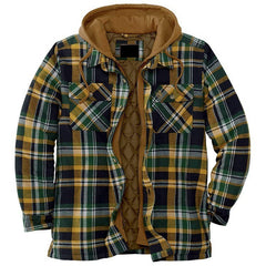 Plaid Hooded Jacket With Quilted Lining - Perfect For Outdoor Adventures