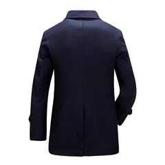 Stylish Double-Breasted Men's Pea Coat - Perfect for Winter and Formal Occasions