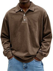 Stylish Long Sleeve Polo Shirt For Men - Perfect For Casual And Everyday Wear