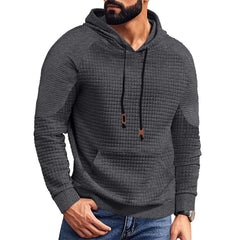 Quilted Hoodie for Men - Stylish and Comfortable Pullover with Pouch Pocket