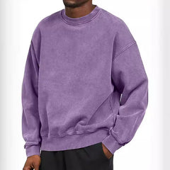 Oversized Faded Black Crewneck Sweatshirt for Everyday Wear