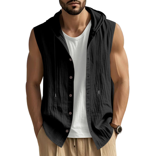 Stylish Sleeveless Hooded Vest for Men - Perfect for Casual and Outdoor Activities