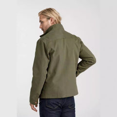 Olive Green Utility Jacket with Casual Elegance for Men