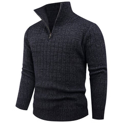 Men's High Neck Zip-Up Sweater - Stylish and Cozy Winter Wear