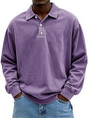 Stylish Long Sleeve Polo Shirt For Men - Perfect For Casual And Everyday Wear