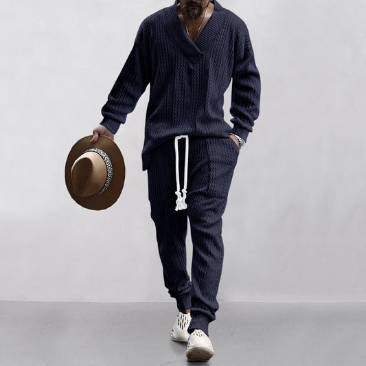 Cozy Knit Sweater and Pants Set for Men - Perfect for Casual and Outdoor Activities