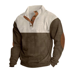 Stylish Color-Block Pullover Sweater for Men - Perfect for Casual and Outdoor Wear