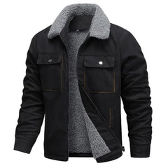 Men's Winter Warm Jacket with Faux Fur Collar - Perfect for Outdoor Adventures