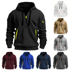 Men's Casual Hoodie With Reflective Stripes - Perfect For Outdoor Activities And Everyday Wear