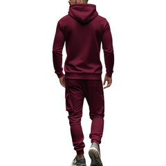 Men's Loose Sports Hooded Sweatshirt And Sports Pants Set 40057919Y