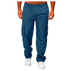Men's Cargo Pants with Multi-Pockets and Adjustable Waistband for Outdoor Activities