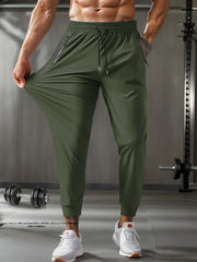 Men's Elastic and Breathable Zipper Pocket Jogger Pants for Active Wear