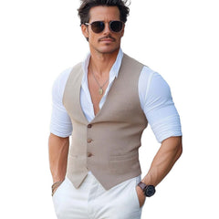 Men's Classic All-Match Textured Three-Button Vest MTA2892C4U