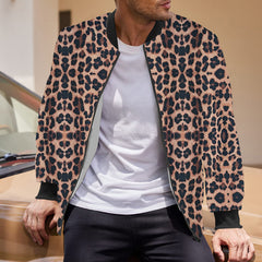 Leopard Print Bomber Jacket For Men - Stylish And Versatile Outerwear