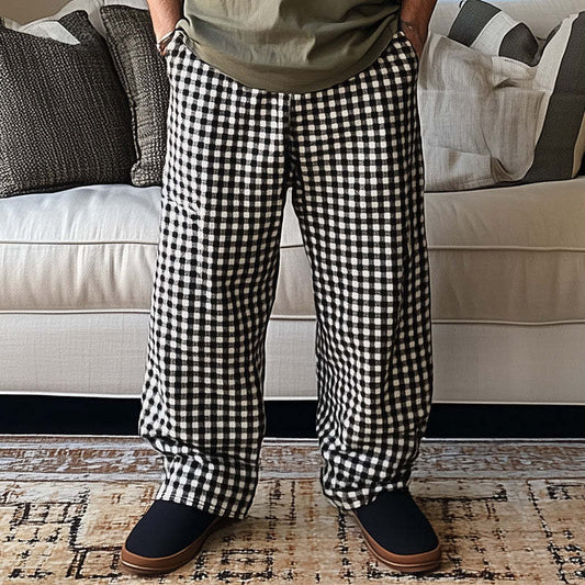 Men's Spring Fashion Plaid Casual Pants MTA2526C2P
