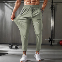 Men's Elastic and Breathable Zipper Pocket Jogger Pants for Active Wear