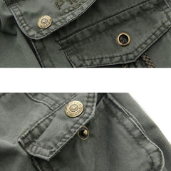 Men's Outdoor Vintage Washed Cotton Washed Multi-pocket Tactical Pants