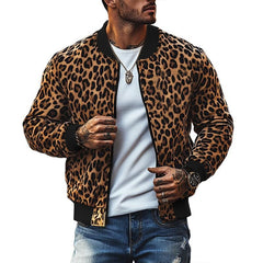 Leopard Print Bomber Jacket For Men - Stylish And Versatile Outerwear