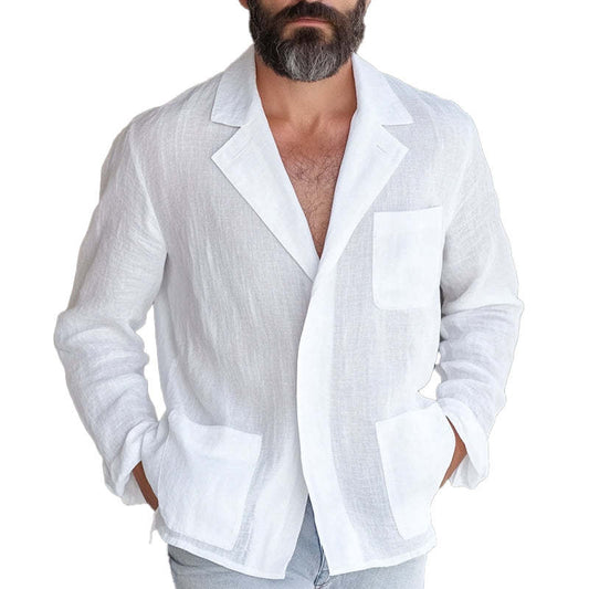 Men's Cotton And Linen Loose Thin Blazer MTA1700C1X