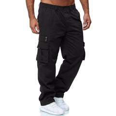 Men's Cargo Pants with Multi-Pockets and Adjustable Waistband for Outdoor Activities